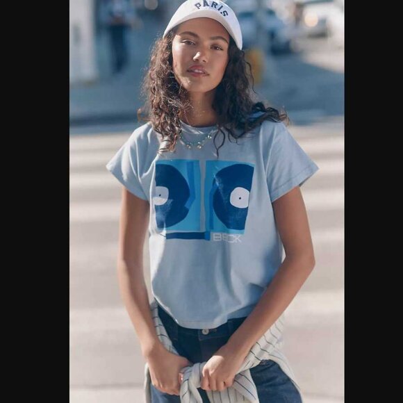New XS Anthropologie x Letluv Beck Two Turntables and a Microphone graphic tee - Picture 1 of 10